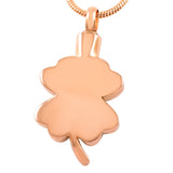 Four Leaves Clover Cremation Necklace Women Stainless Steel Ashes Urn Pendant