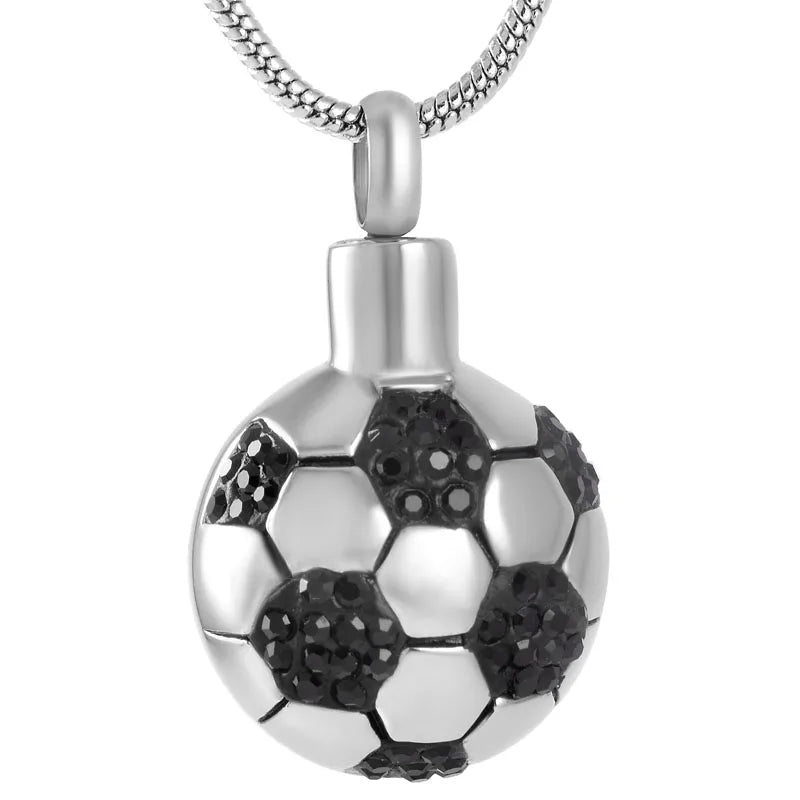 Stainless Steel Football Shape Cremation Necklace for Man
