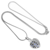 Crystal Flower Heart Memorial Ashes Pendant Necklace