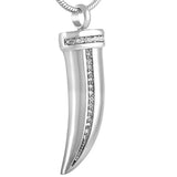CZ Stone Inlay Ivory Keepsake Memorial Urn Necklace Men Accessories