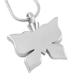 Multicolor Butterfly Urn Pendant Funeral Casket Locket Stainless Steel