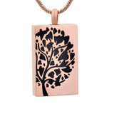 Tree of Life Stainless Steel Dog Tag Keepsake Urn Pendant Necklace