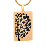 Tree of Life Stainless Steel Dog Tag Keepsake Urn Pendant Necklace