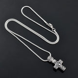 Stainless Steel Paw Print Cross Memorial Urn Pendant Necklace