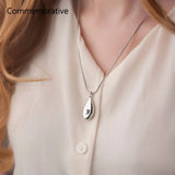 Engraved Ashes Teardrop Urn Necklace - Cremation Jewelry