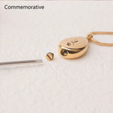 Engraved Ashes Teardrop Urn Necklace - Cremation Jewelry