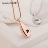 Engraved Ashes Teardrop Urn Necklace - Cremation Jewelry