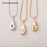 Engraved Ashes Teardrop Urn Necklace - Cremation Jewelry