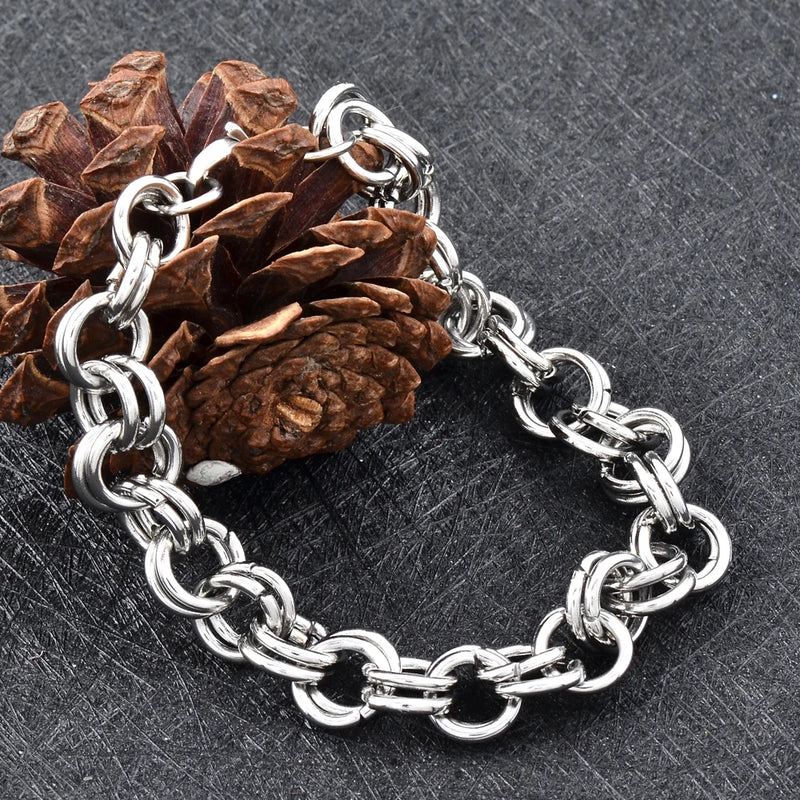 Thick stainless steel punk rock hot Link Chain Bracelets