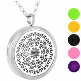 Stainless Steel Flower Oil Diffuser Necklace Aromatherapy Locket Pendant