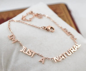 Hollow Letters Titanium Anklet Stainless Steel Chain Bracelet