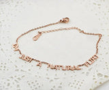 Hollow Letters Titanium Anklet Stainless Steel Chain Bracelet