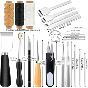 Leather Tools Set Hand Sewing Stitching Punching Carving Accessories Kit
