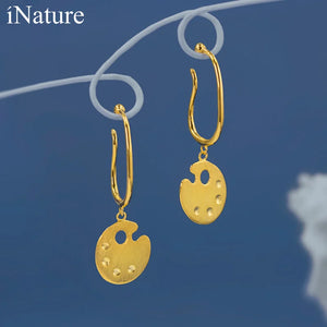 925 Silver Palette Cuff Ear Clip Earrings for Women