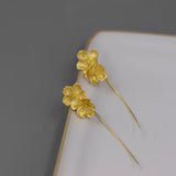 925 Silver Cherry Blossom Flower Dangle Earrings for Women