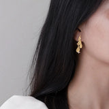 925 Silver CZ Crystal Wave Stud Earrings Women Wedding Jewelry