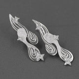 925 Silver CZ Crystal Wave Stud Earrings Women Wedding Jewelry