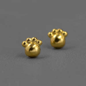 925 Silver Cat Dog Paw Earrings Women Girls Jewelry