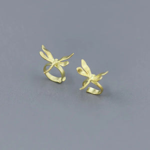 925 Silver Dragonfly Ear Cuff Clip Earrings Women's Jewelry