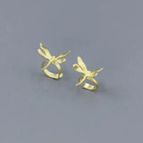 925 Silver Dragonfly Ear Cuff Clip Earrings Women's Jewelry