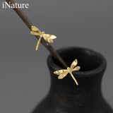 925 Silver Dragonfly Stud Earrings Sweet Girl Jewerly