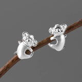 925 Silver Koala Clip Earrings Women's Ear Cuff Girls Jewelry