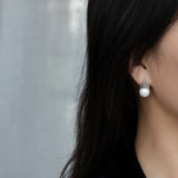 925 Silver Mother of Pearl Hoop Earrings Wedding Jewelry