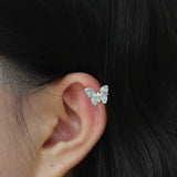 925 Silver Butterfly Ear Cuff Clip Earrings for Women