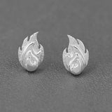 925 Silver Flame Stud Earrings For Women