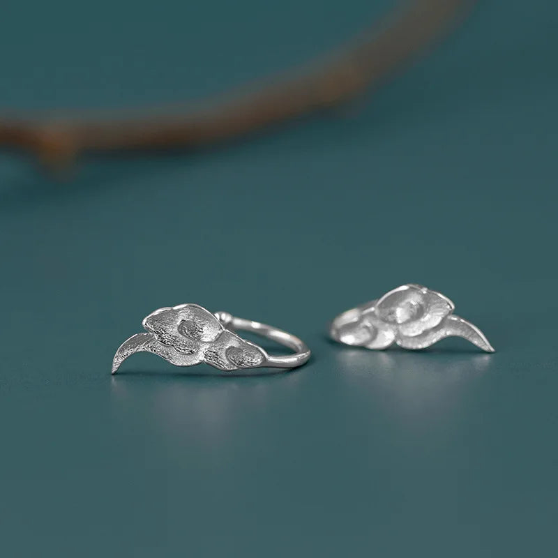 925 Silver Cloud Clip Earrings for Women, Ear Cuff Jewelry