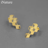 925 Silver Square Stud Earrings Jewelry