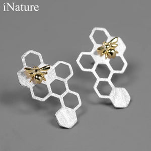 925 Silver Bee Stud Earrings Party Jewelry