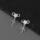 925 Silver Key Stud Earrings For Women