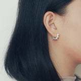 925 Sterling Silver Vintage Lace Clip Earrings