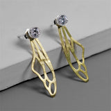 925 Silver Feather Angel Wings Stud Earrings for Women
