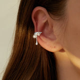 925 Silver Water Drop Pearl Clip Earrings Wedding Jewelry