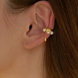 925 Silver Water Drop Pearl Clip Earrings Wedding Jewelry