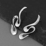 925 Silver Spiral Statement Stud Earrings Women Jewelry
