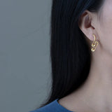 925 Silver Spiral Statement Stud Earrings Women Jewelry