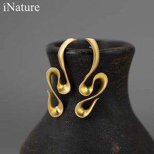 925 Silver Spiral Statement Stud Earrings Women Jewelry