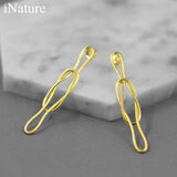 925 Silver Twisted Knot Stud Earrings Geometric Wedding Jewelry