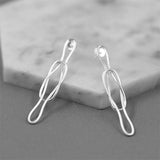 925 Silver Twisted Knot Stud Earrings Geometric Wedding Jewelry