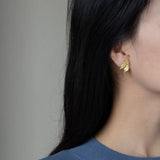 925 Silver 18K Trumpet Angels Stud Earrings Gift