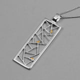 925 Silver Bird on Window Pendant Minimalist Jewelry Gift