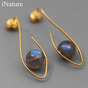 Sterling Silver Labradorite Bright Eyes Stud Earrings