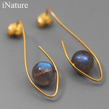 Sterling Silver Labradorite Bright Eyes Stud Earrings