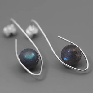 Sterling Silver Labradorite Bright Eyes Stud Earrings