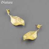 925 Silver Vintage Leaf Stud Earrings for Women