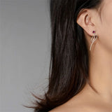 925 Silver Tourmaline Curve Stud Earrings for Women