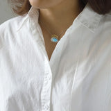 925 Silver Labradorite Big Eye Pendant Necklace Women Jewelry